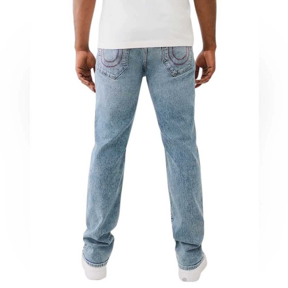 NEW TRUE RELIGION Ricky Straight Jean‎ Light Delightful Wash Relaxed Size 34 x34